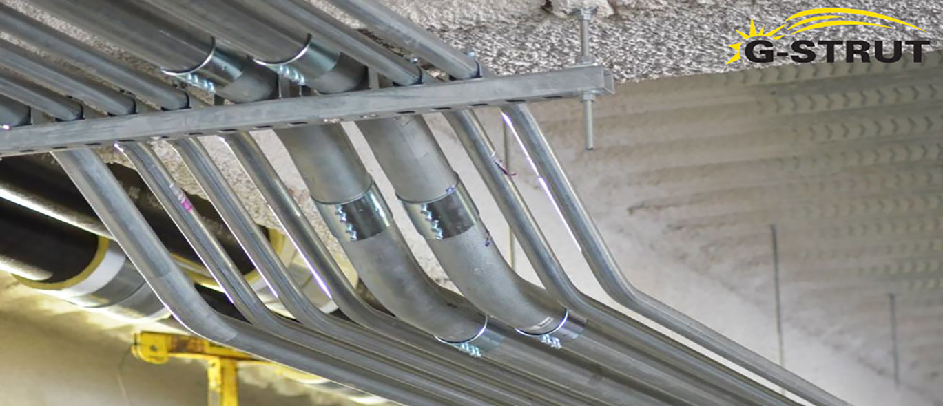 Metal strut channel ceiling industrial construction
